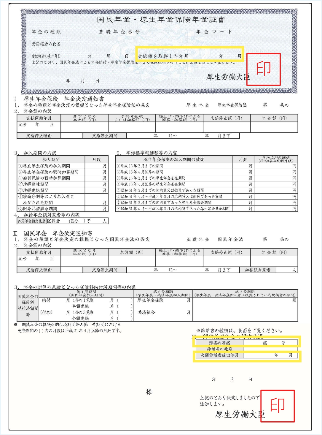 年金証書_重要ポイント