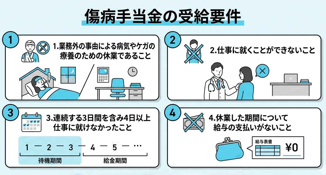 傷病手当金受給要件
